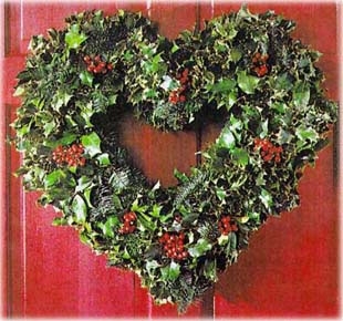 Holly Heart Wreath